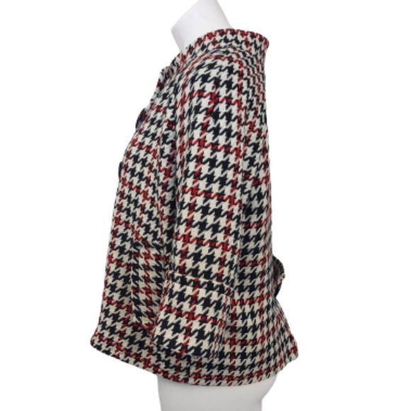 Cato Retro Houndstooth Print 3/4 Sleeved Cropped Jacket - Picture 3 of 13